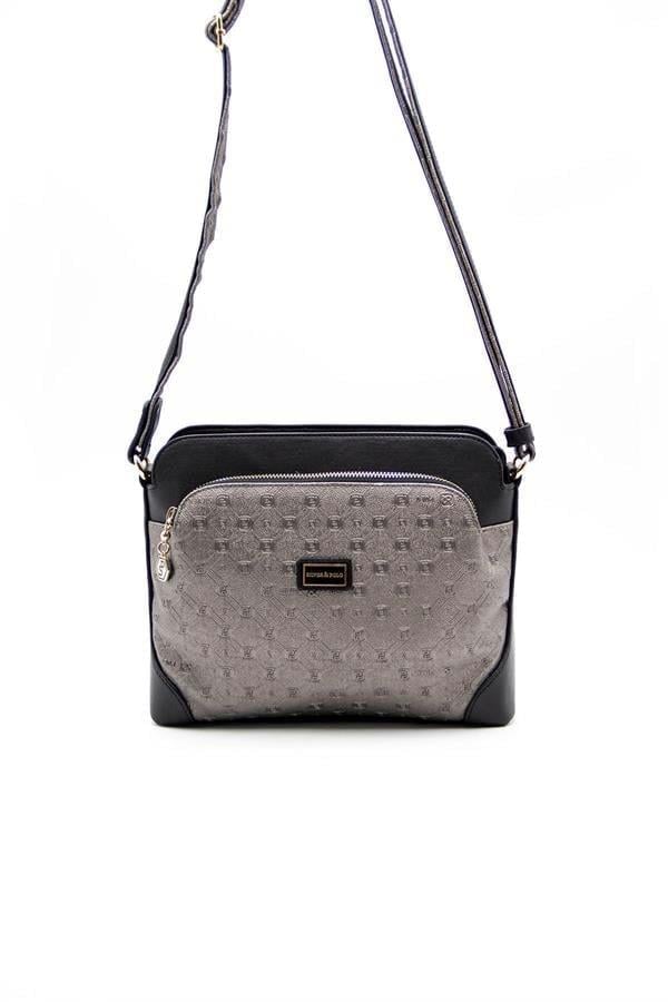 Silver & Polo SP364 Kadın Çapraz Çanta Logolu Platin-Siyah