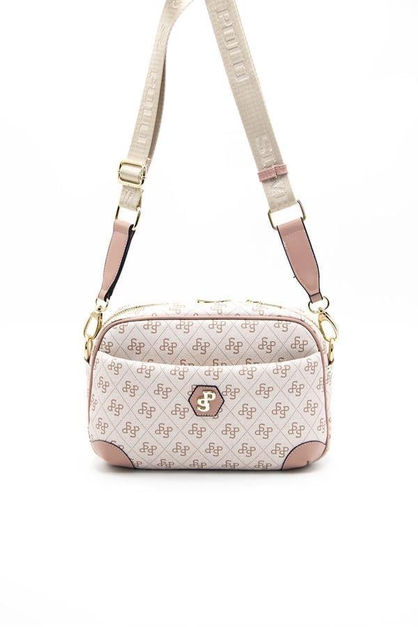 Silver & Polo SP1094 Kadın Çapraz Çanta Monogram Pembe-Somon