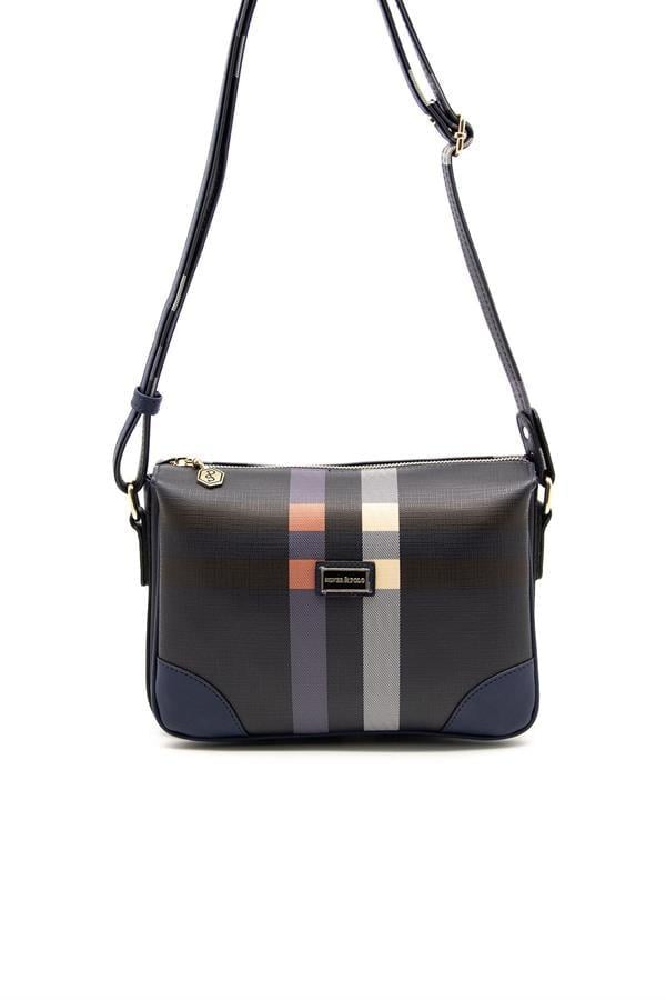 Silver & Polo SP784 Kadın Çapraz Çanta Ekose Lacivert