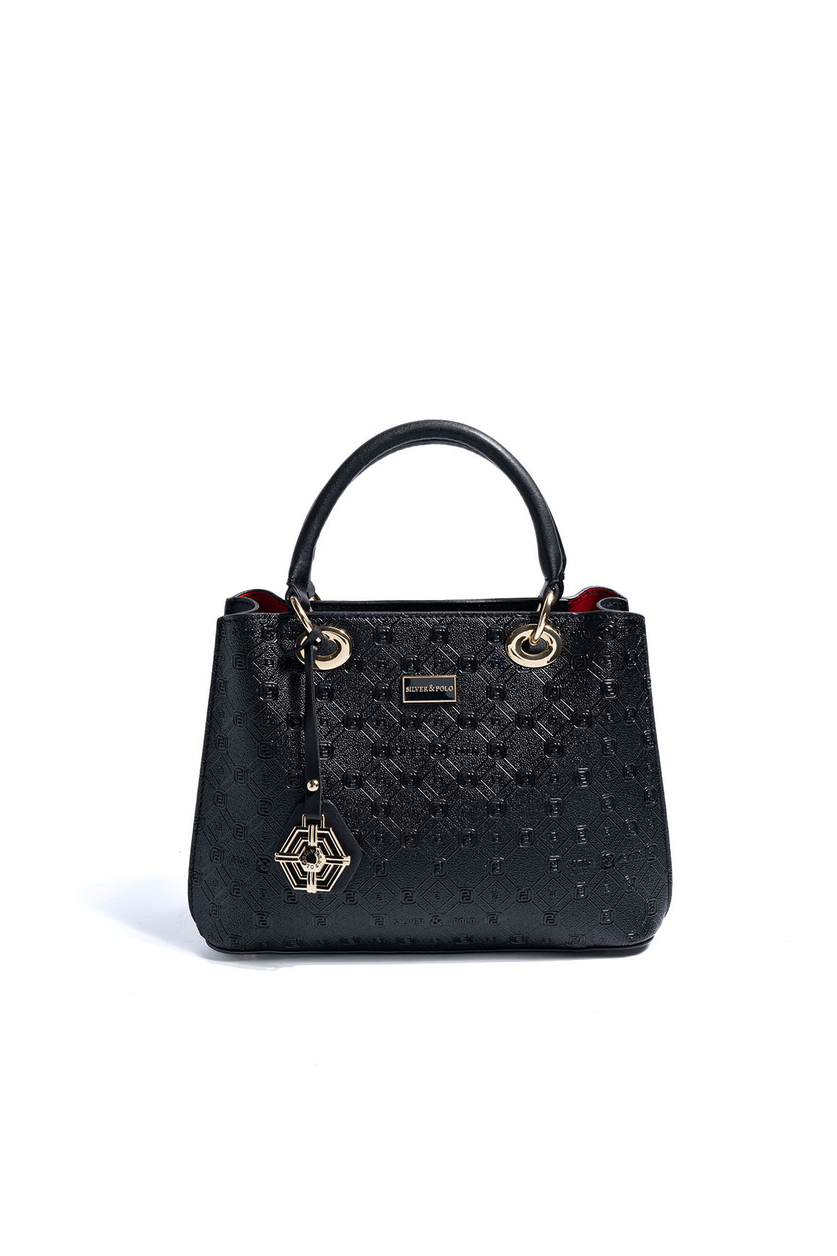Silver & Polo SP1272 Kadın El Çantası Logolu Siyah-Siyah