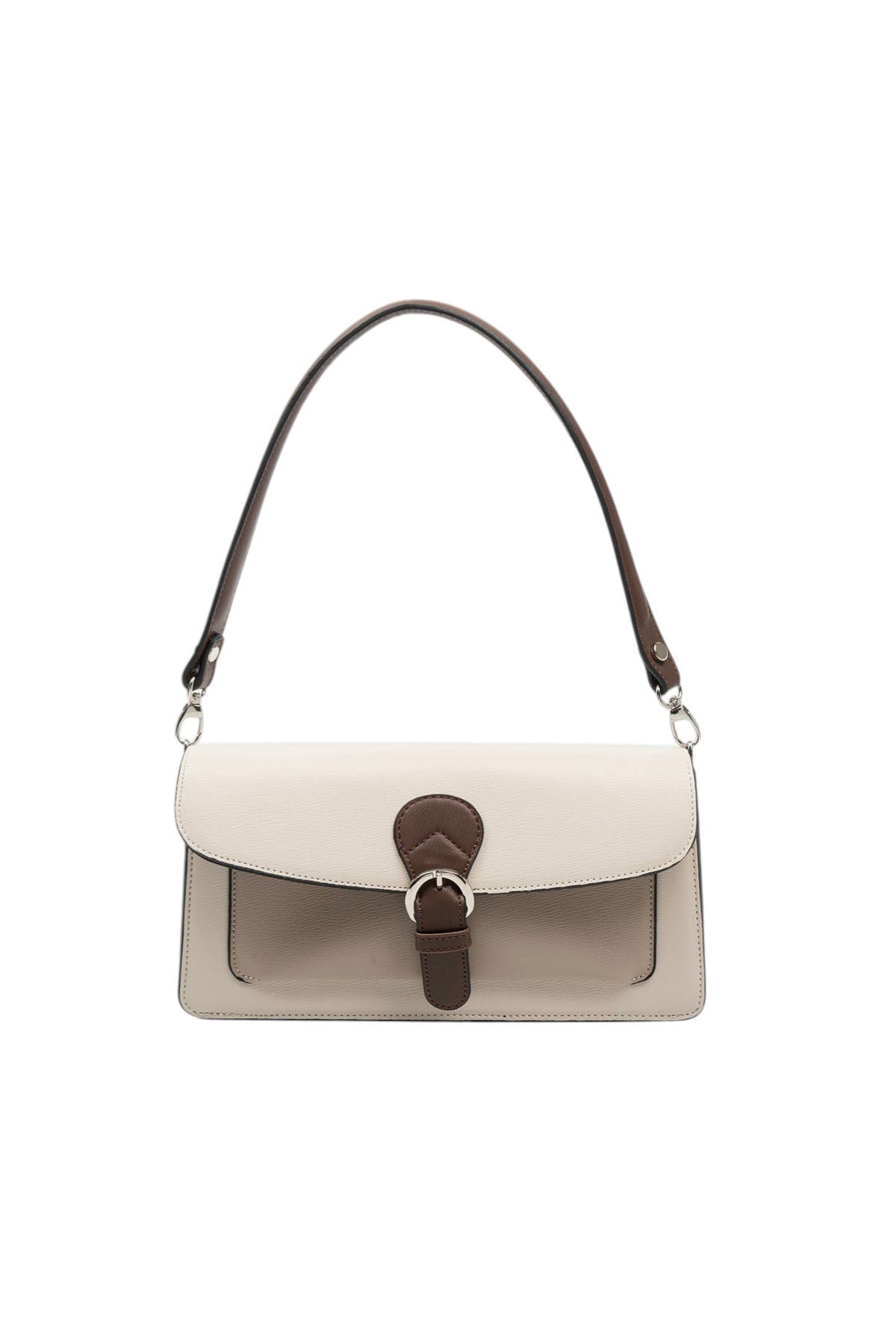 Silver & Polo SP1279 Kadın Çapraz Çanta Düz Bej-M105Koyu Bej-M105Kahve
