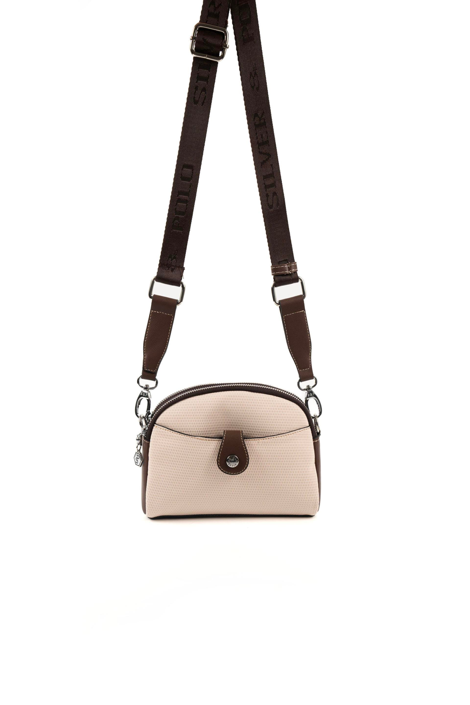 Silver & Polo SP1144 Kadın Çapraz Çanta Petek Bej-Kahve