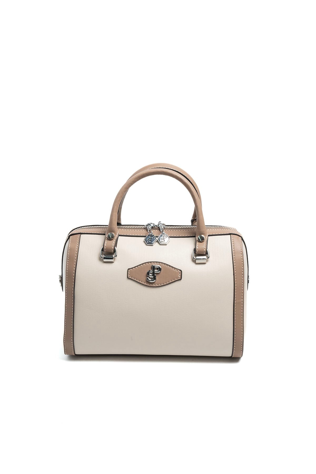 Silver & Polo SP1091 Kadın El Çantası Düz Bej-Latte