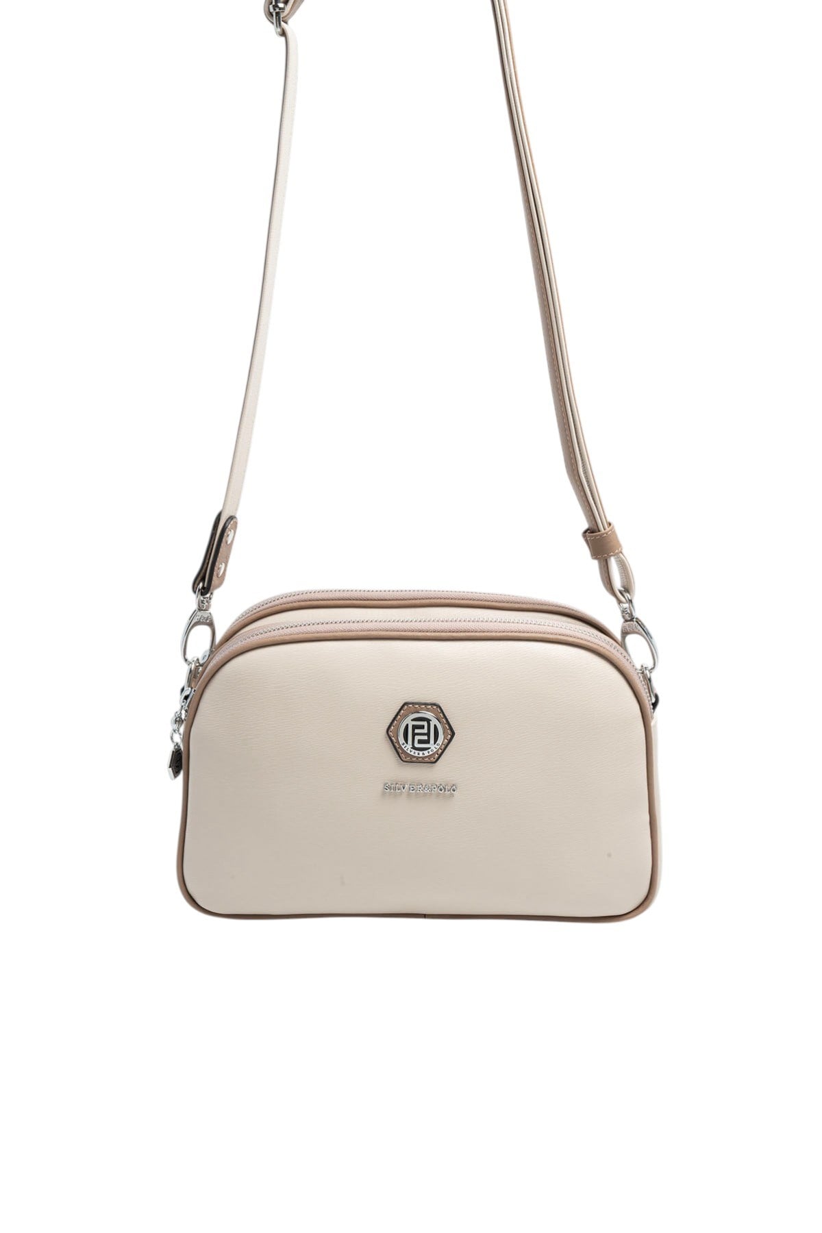 Silver & Polo SP745 Kadın Çapraz Çanta Düz Bej-Latte