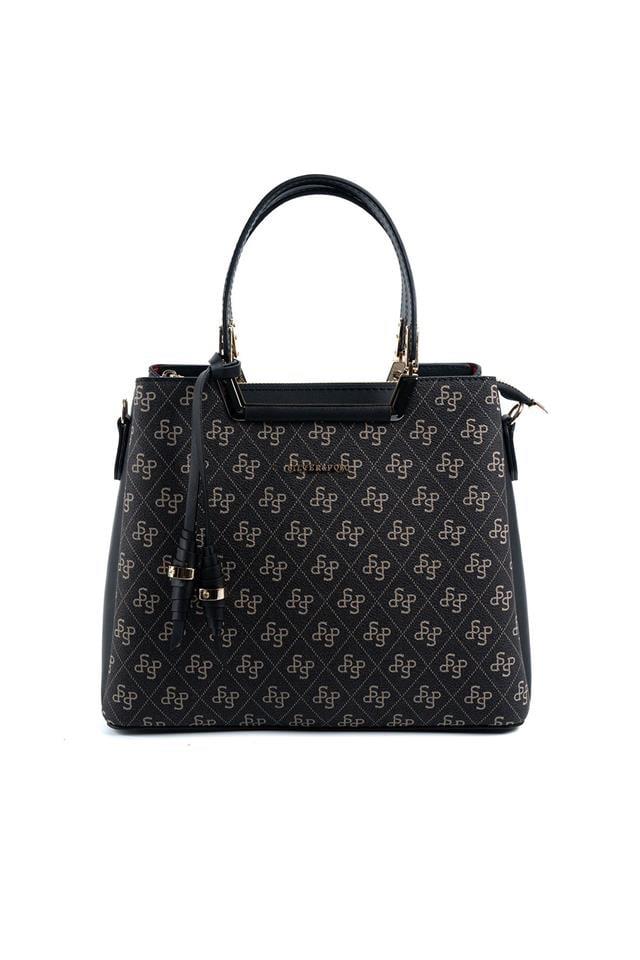 Silver & Polo SP969 Kadın El Çantası Monogram Füme-Siyah