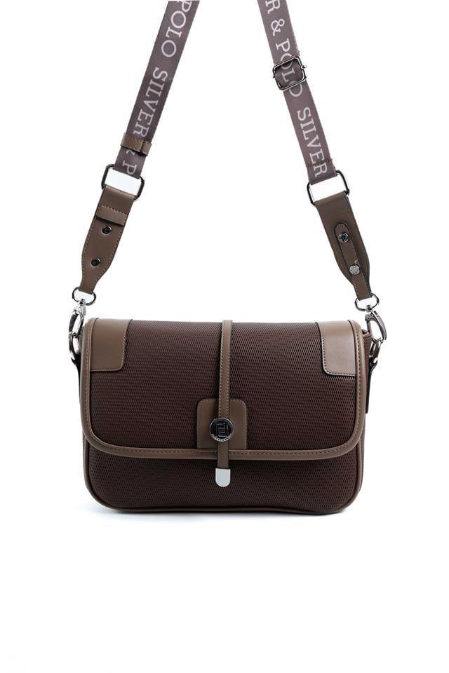 Silver & Polo SP1182 Kadın Çapraz Çanta Petek Kahve-Vizon