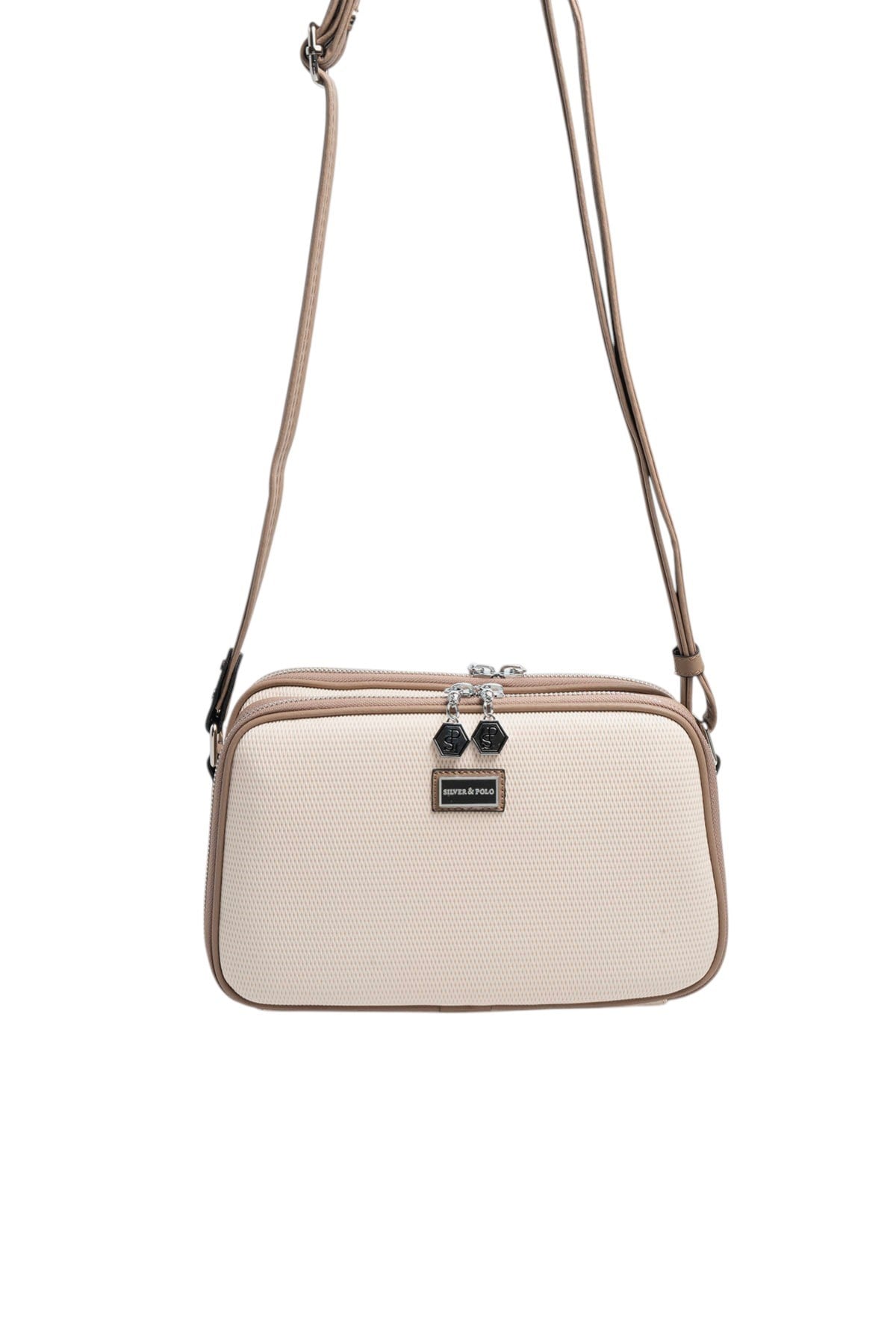 Silver & Polo SP899 Kadın Çapraz Çanta Petek Bej-Latte