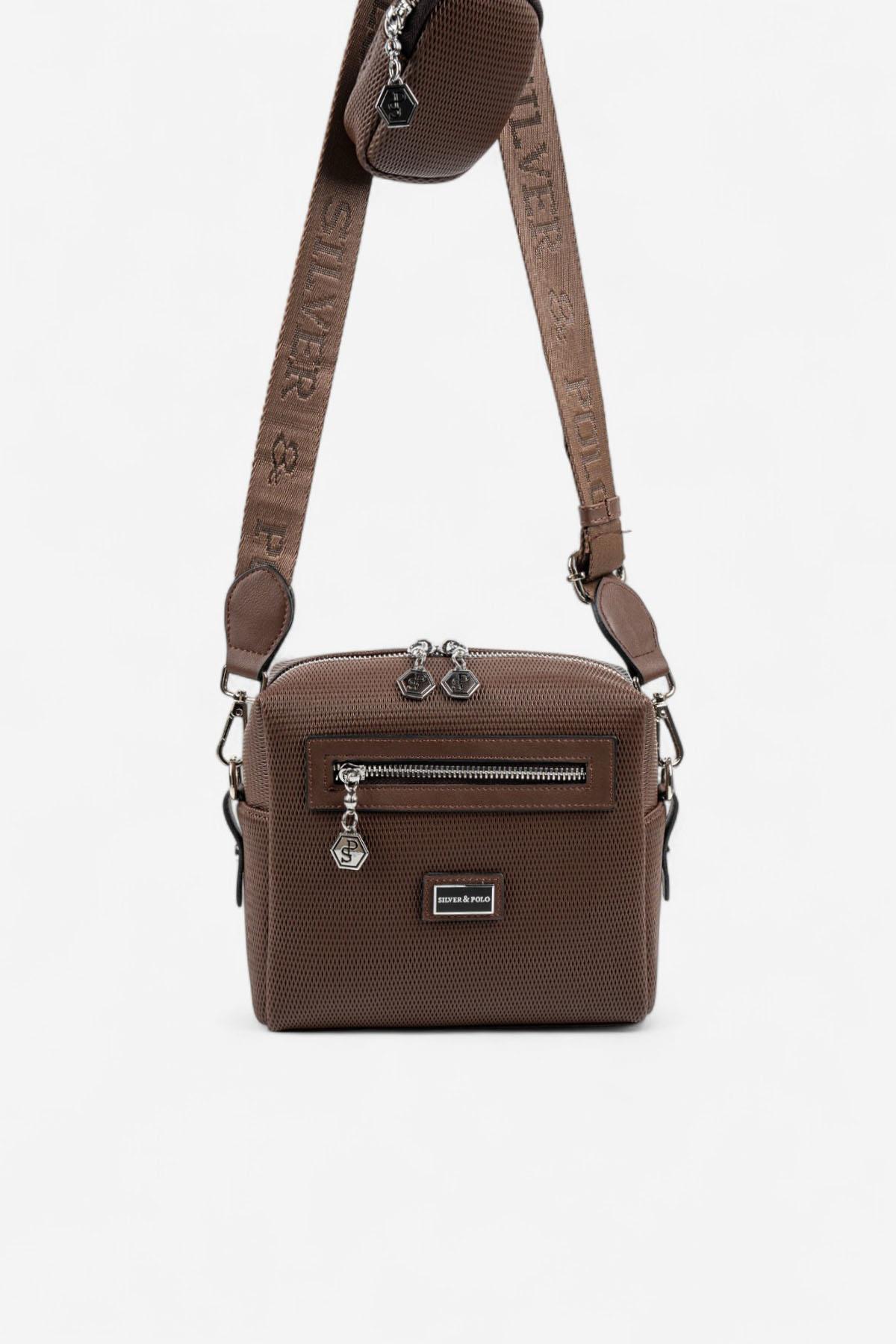 Silver & Polo SP1038 Kadın Çapraz Çanta Petek Kahve