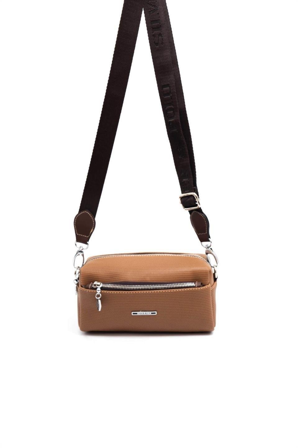 Silver & Polo SP1142 Kadın Çapraz Çanta Petek Karamel-Kahve
