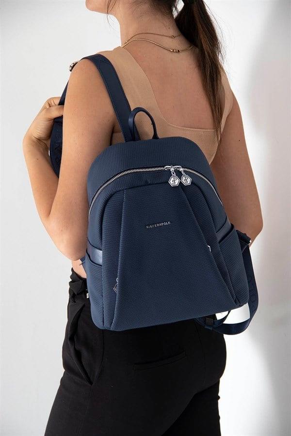 Silver & Polo SP926 Kadın Sırt Çantası Petek Lacivert