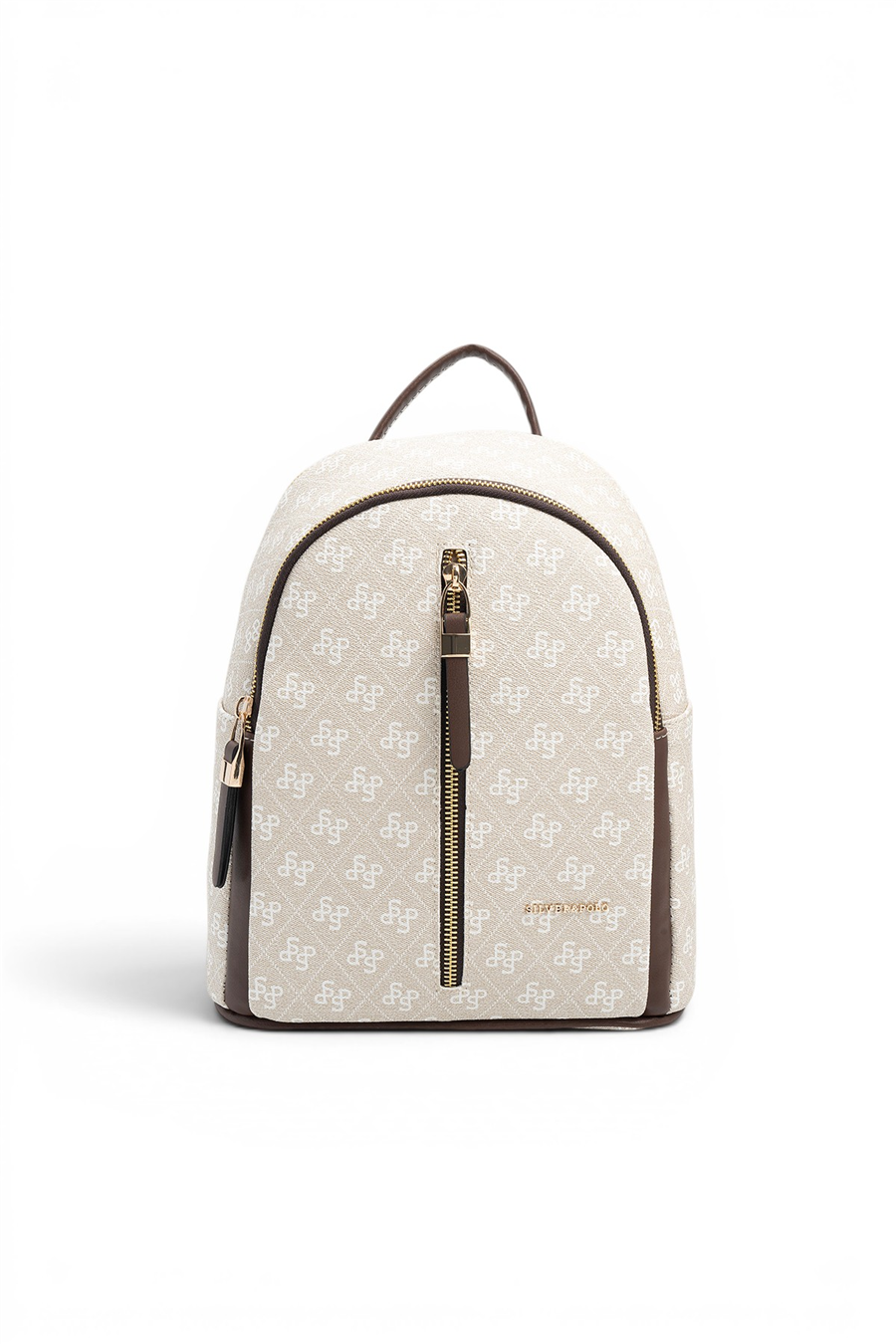 Silver Polo SP901 Kadın Sırt Çantası Monogram Taş-Kahve