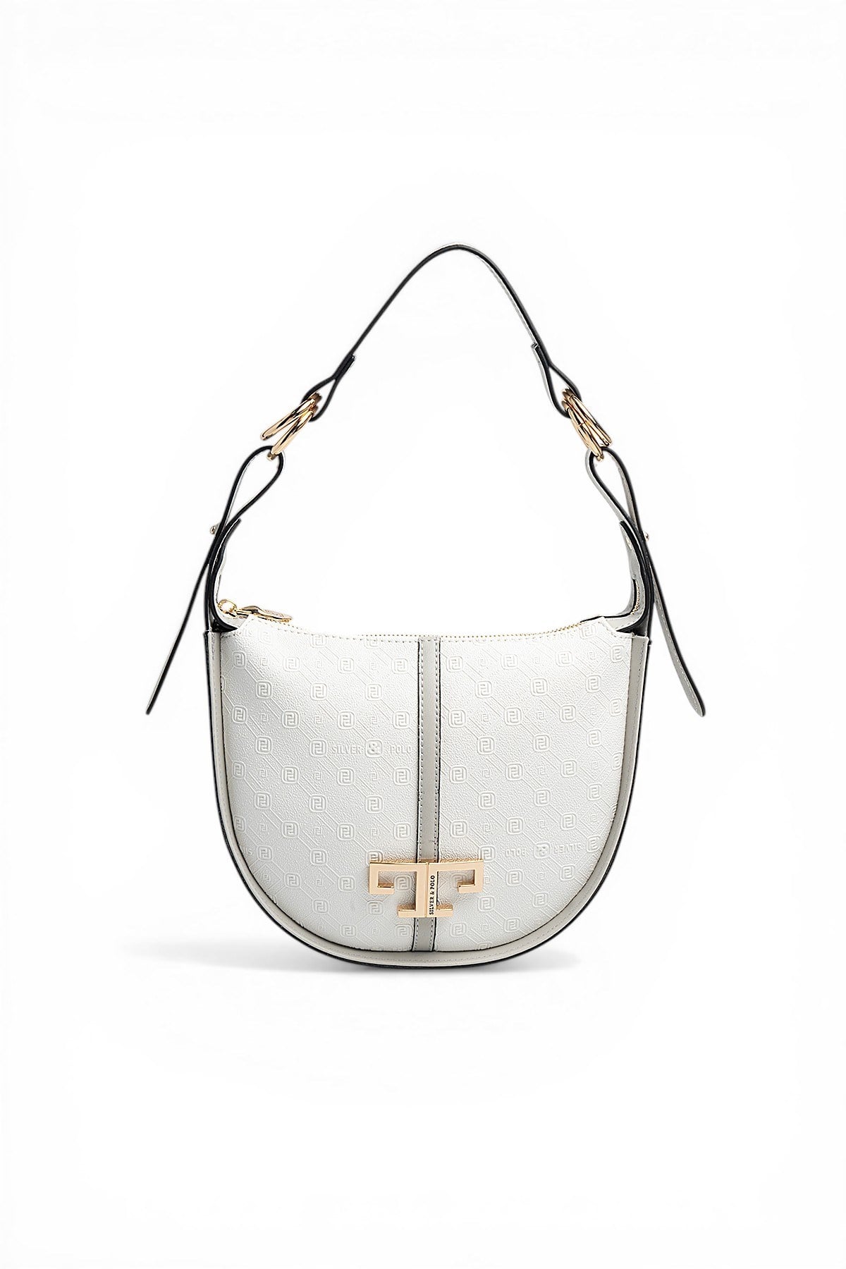 Silver & Polo SP1270 Kadın Omuz Çantası Logolu Beyaz-A.Gri