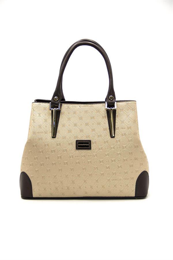 Silver & Polo SP667 Kadın El Çantası Logolu Nut-Kahve