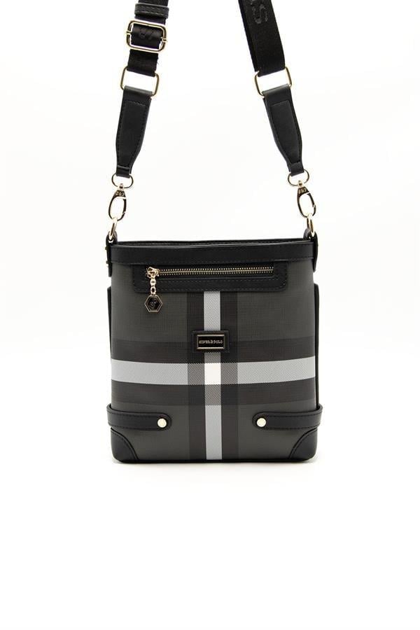 Silver & Polo SP1120 Kadın Çapraz Çanta Ekose Siyah