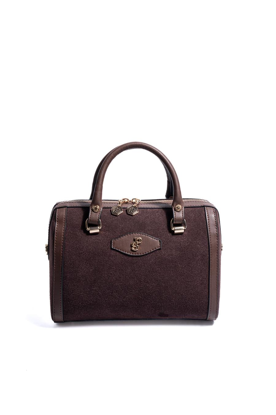 Silver & Polo SP1091 Kadın El Çantası Süet Kahve-Kahve