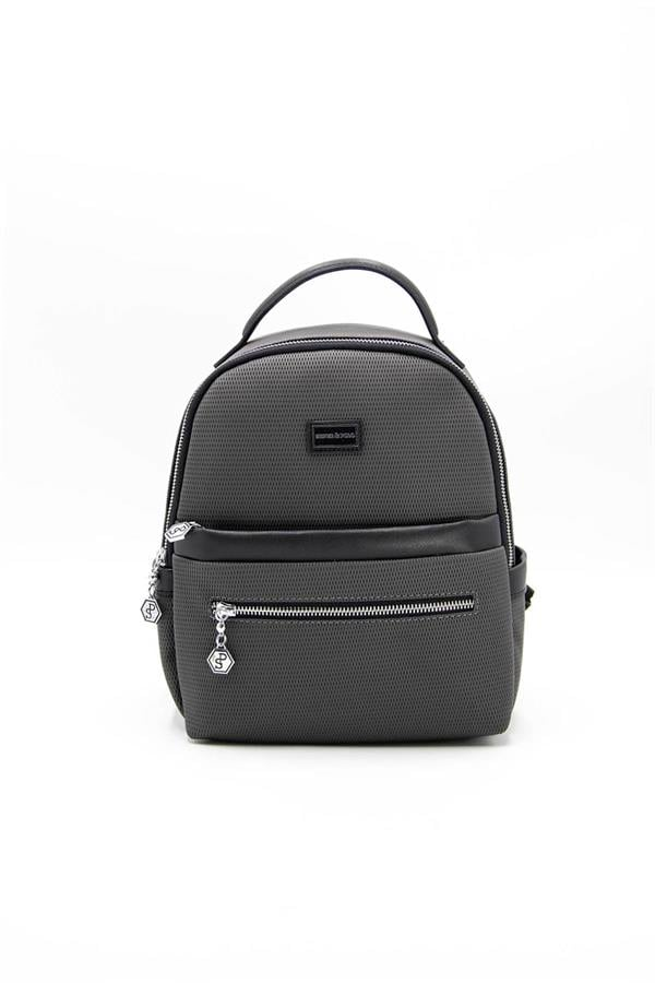 Silver & Polo SP1061 Kadın Sırt Çantası Petek Antrasit-Siyah