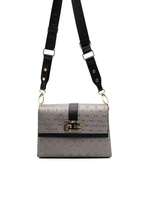 Silver & Polo SP1009 Kadın Çapraz Çanta Logolu Platin-Siyah