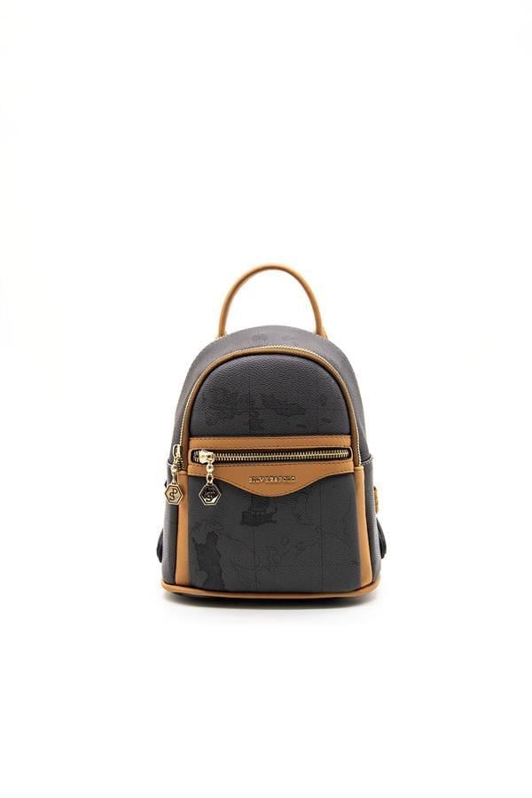 Silver & Polo SP983 Kadın Sırt Çantası Harita Siyah-A.Taba