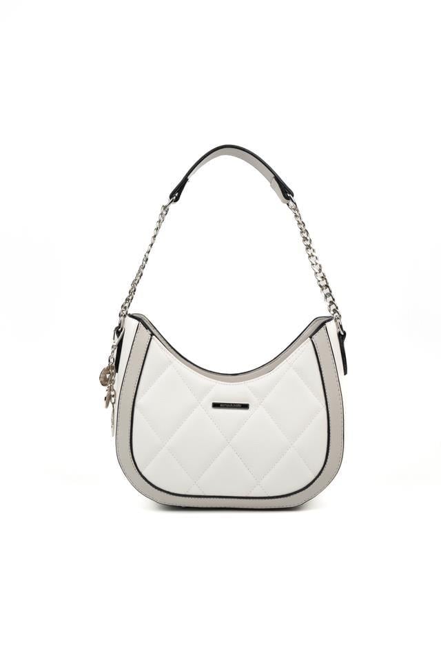 Silver Polo SP1168 Kadın Omuz Çantası Düz Beyaz-A.Gri
