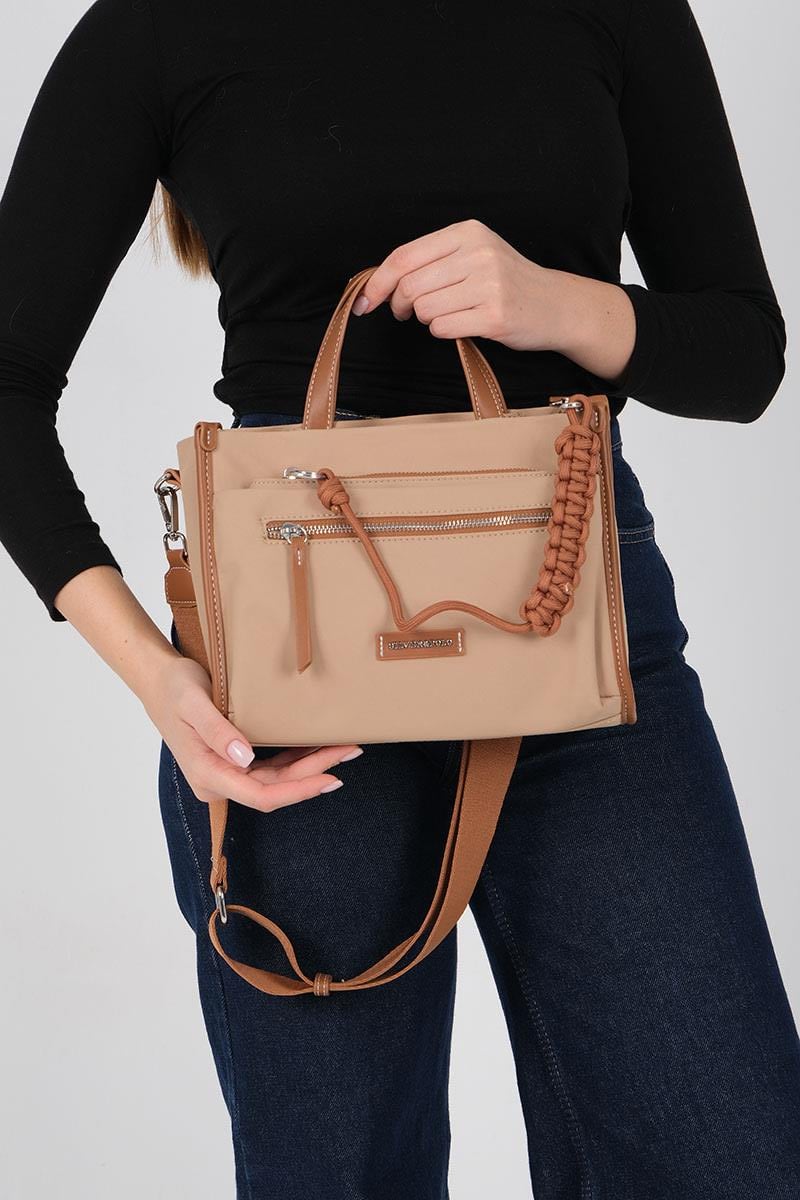 Silver & Polo SP1228 Kadın El Çantası Saten Nut-Taba