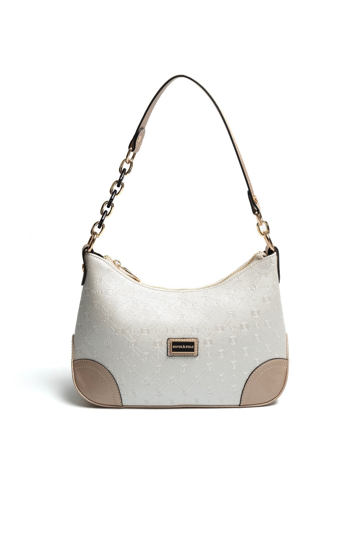 Silver & Polo SP1277 Kadın Omuz Çantası Logolu Sedef-S.Nut