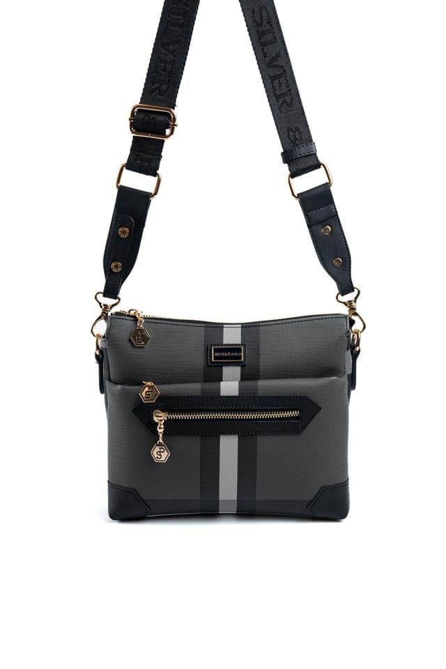 Silver & Polo SP1110 Kadın Çapraz Çanta Ekose Siyah