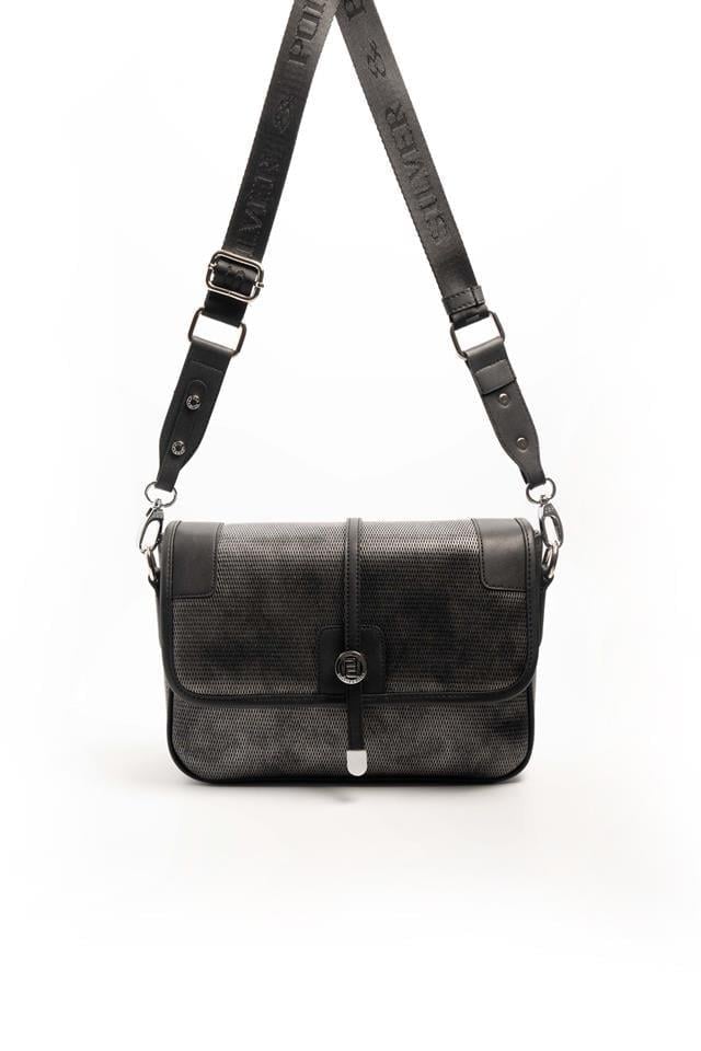 Silver & Polo SP1182 Kadın Çapraz Çanta Petek M.Gümüş-Siyah