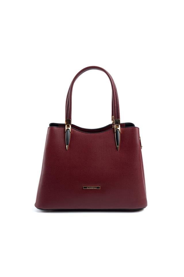 Silver & Polo SP1205 Kadın El Çantası Düz Bordo-Bordo