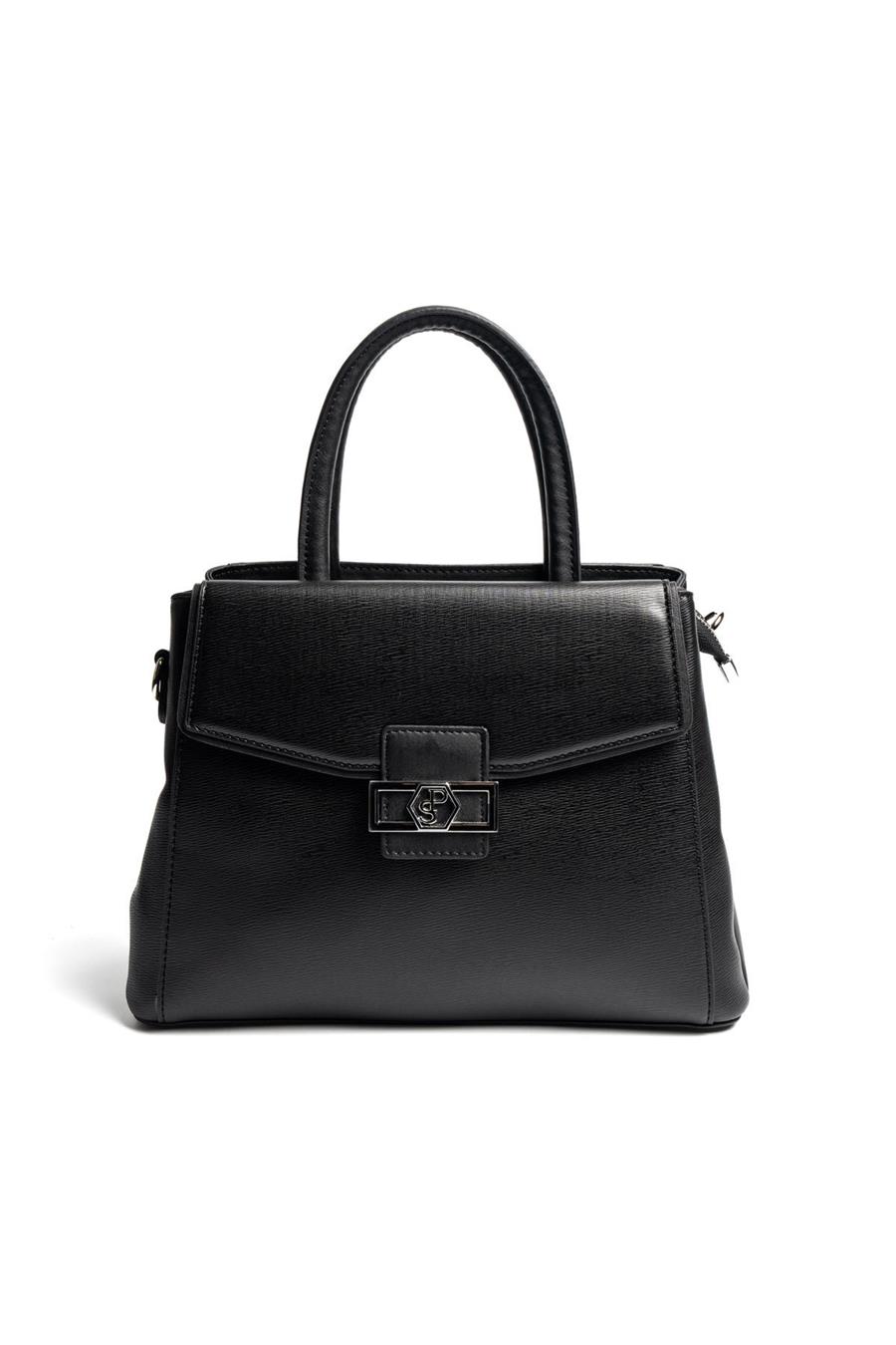Silver & Polo SP1264 Kadın El Çantası Düz Siyah-Siyah