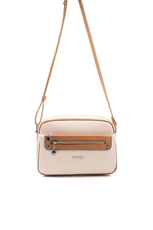 Silver & Polo SP753 Kadın Çapraz Çanta Petek Bej-A.Taba