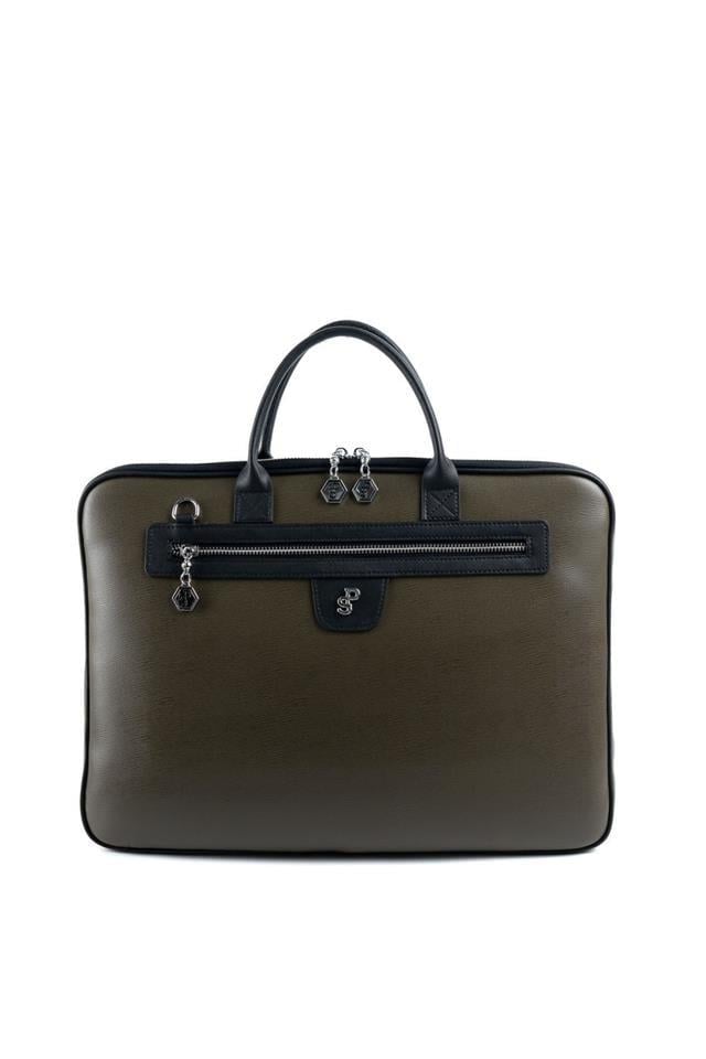 Silver & Polo SP1175 Kadın Laptop & Evrak Çantası Düz Zeytuni-Siyah