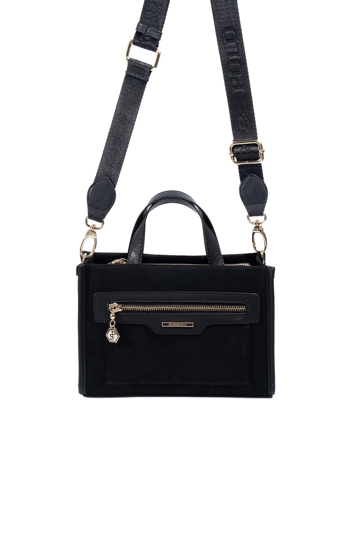 Silver & Polo SP1271 Kadın El Çantası Süet Siyah