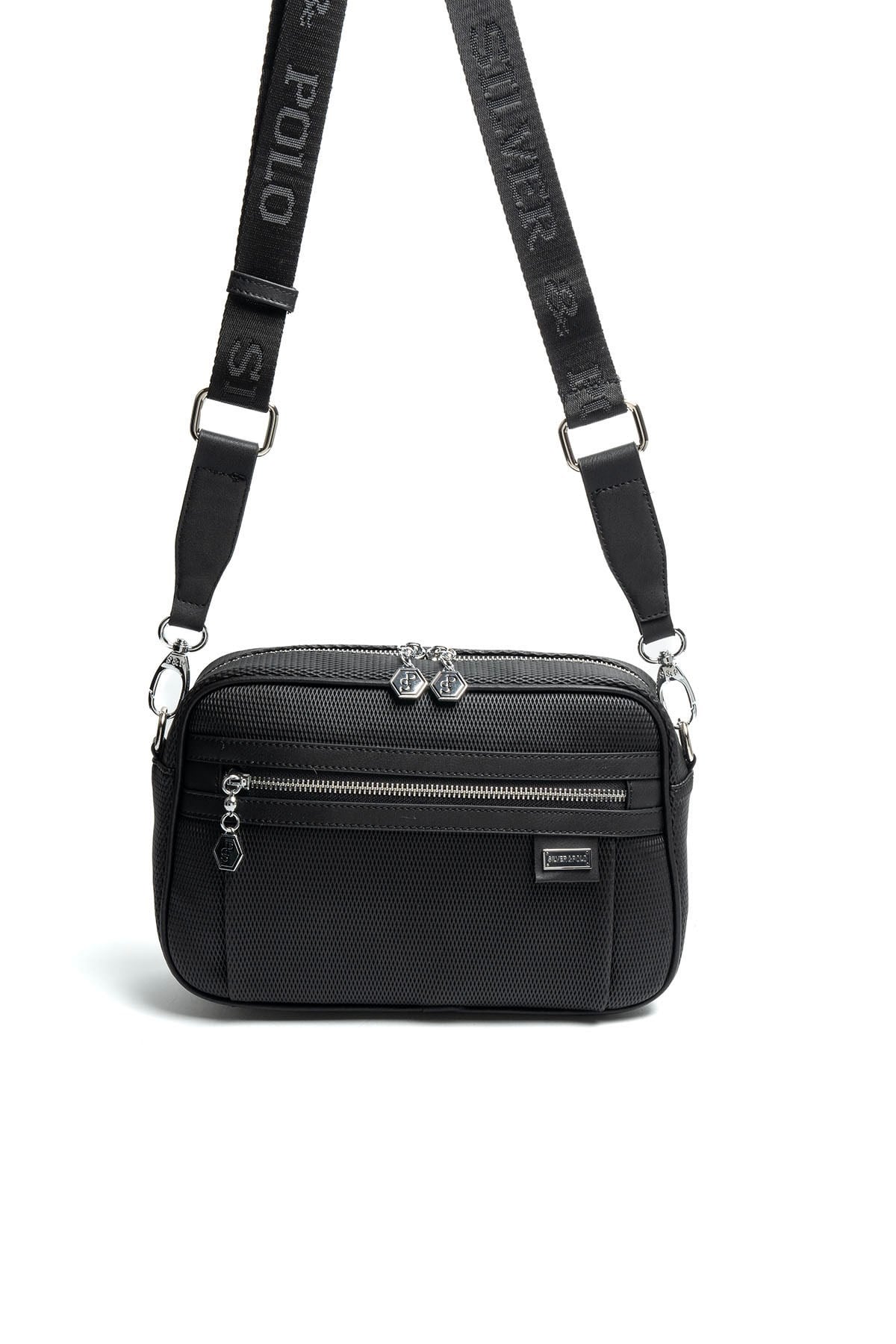 Silver & Polo SP1280 Kadın Çapraz Çanta Petek Siyah-Siyah