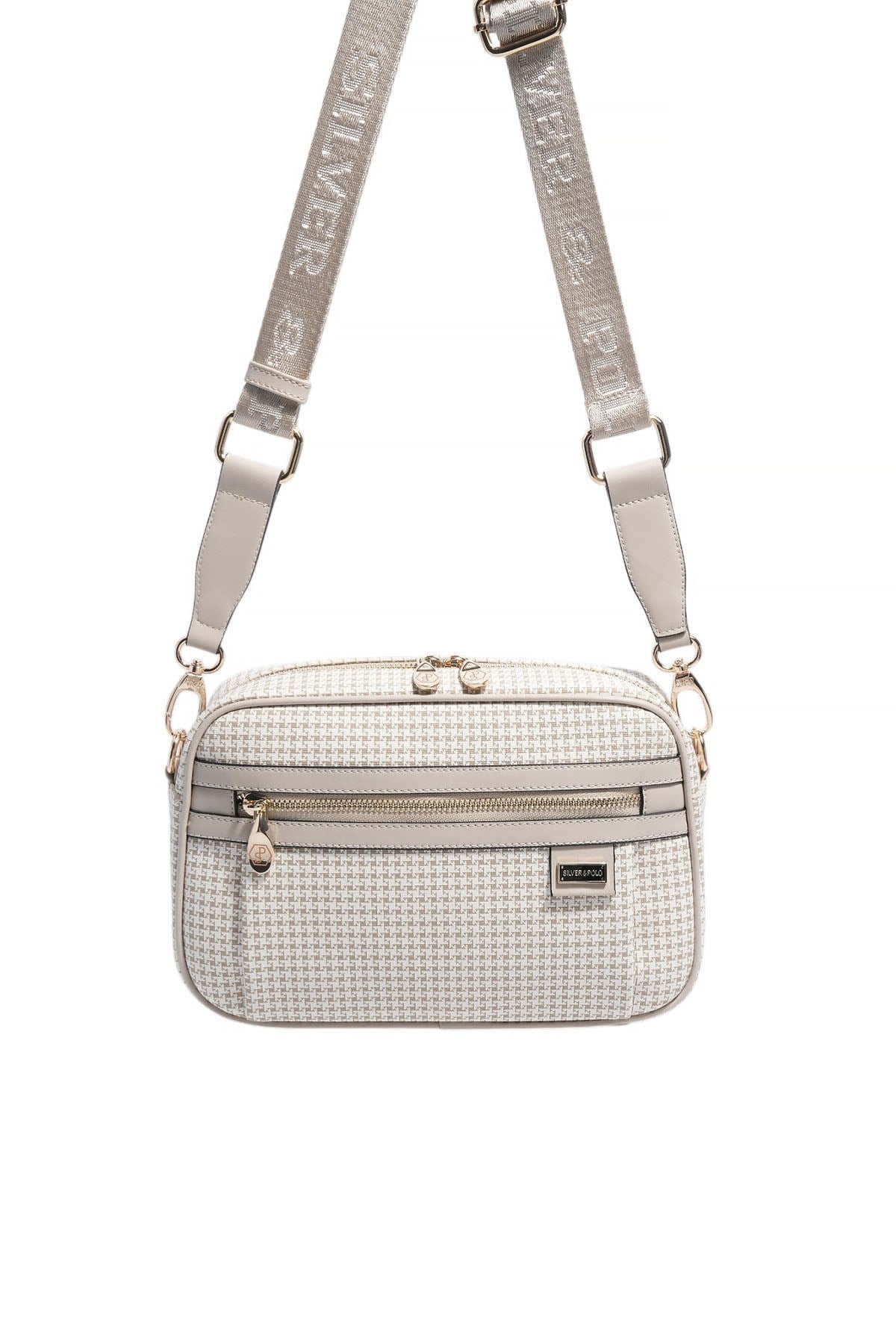 Silver & Polo SP1280 Kadın Çapraz Çanta King Desen Kum-Kum Beji