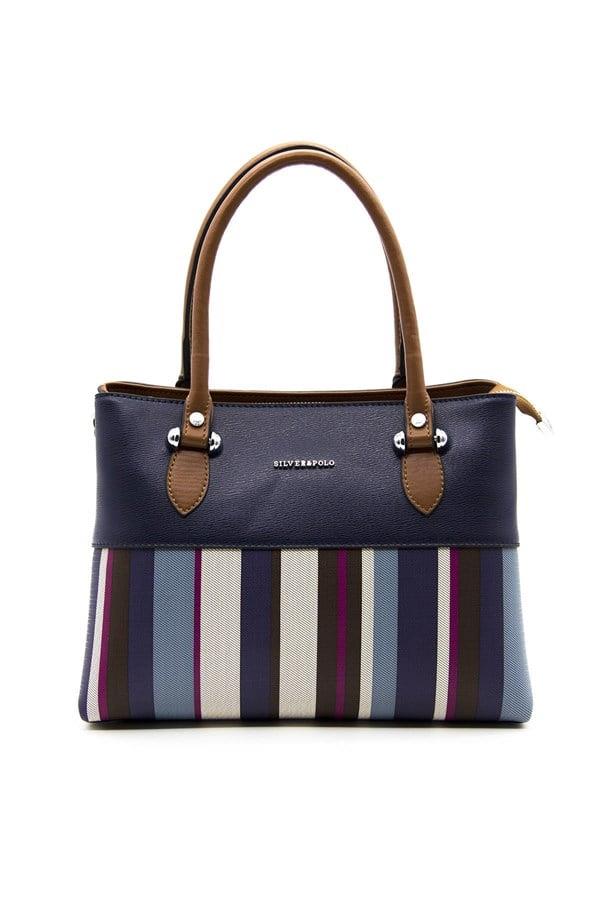 Silver & Polo SP1026 Kadın El Çantası Ekose Laci-Mix-Taba