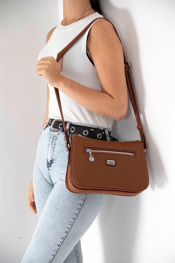 Silver & Polo SP818 Kadın Çapraz Çanta Petek Taba