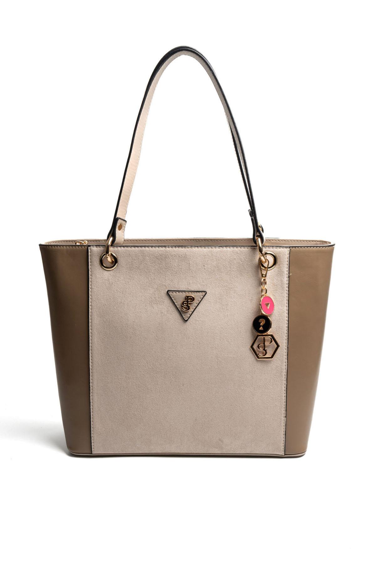 Silver & Polo SP1176 Kadın Omuz Çantası Süet Bej-Kum