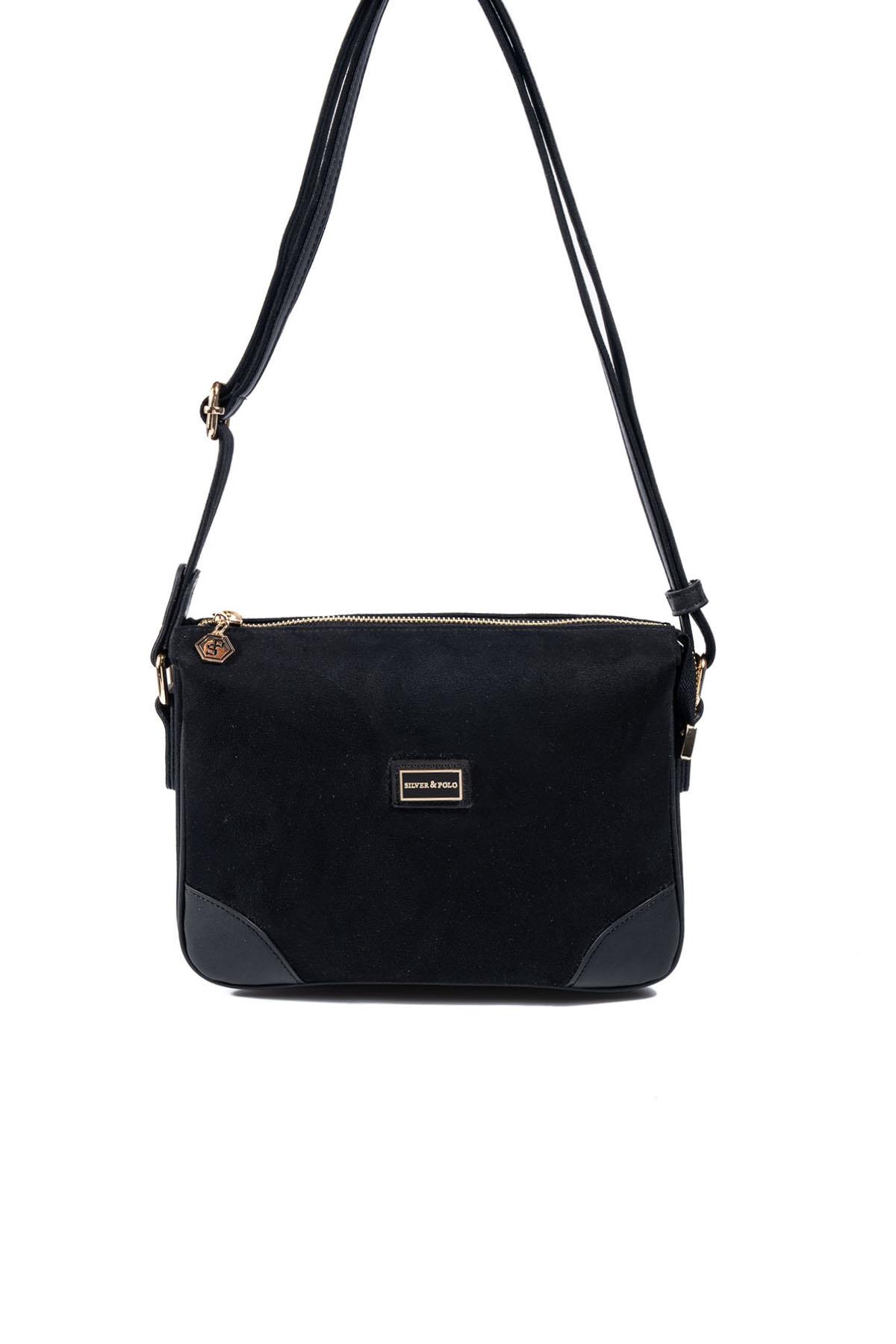 Silver & Polo SP784 Kadın Çapraz Çanta Süet Siyah