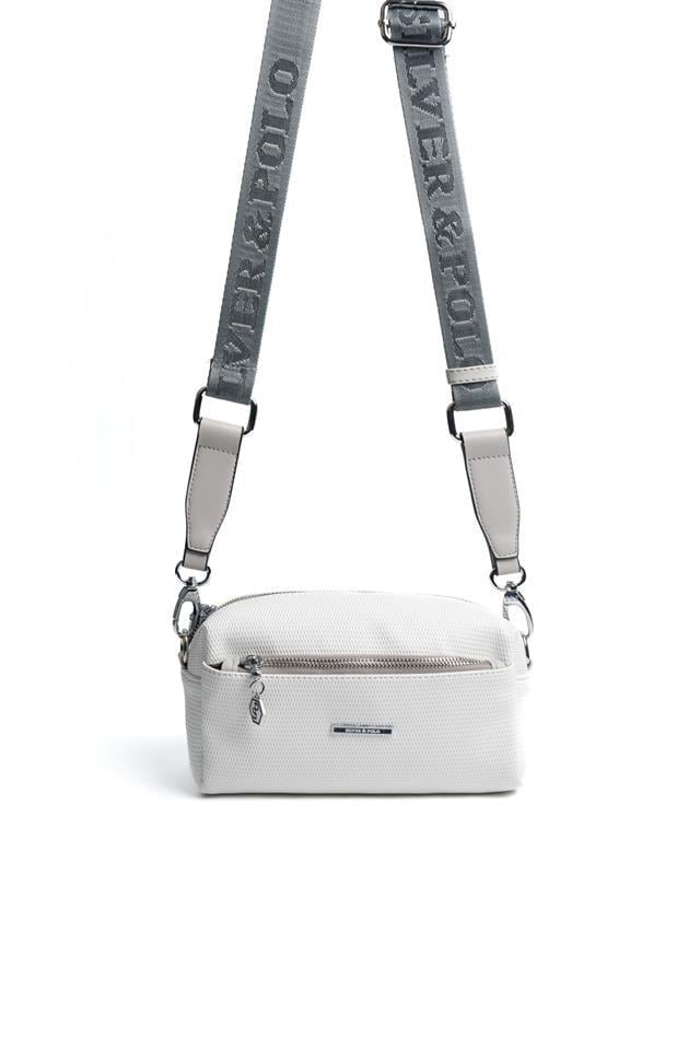 Silver & Polo SP1142 Kadın Çapraz Çanta Petek Beyaz-A.Gri