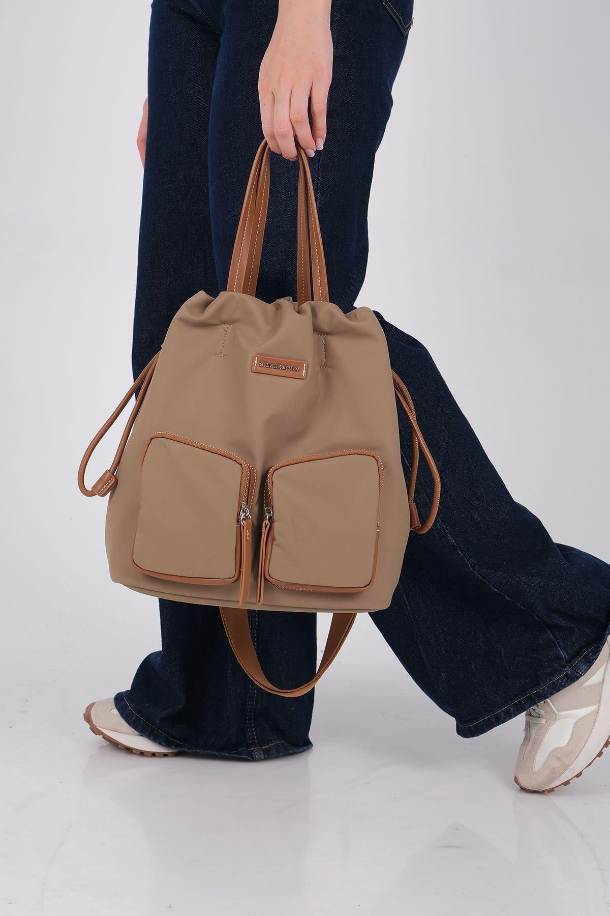 Silver & Polo SP1232 Kadın Sırt Çantası  Vizon-Taba