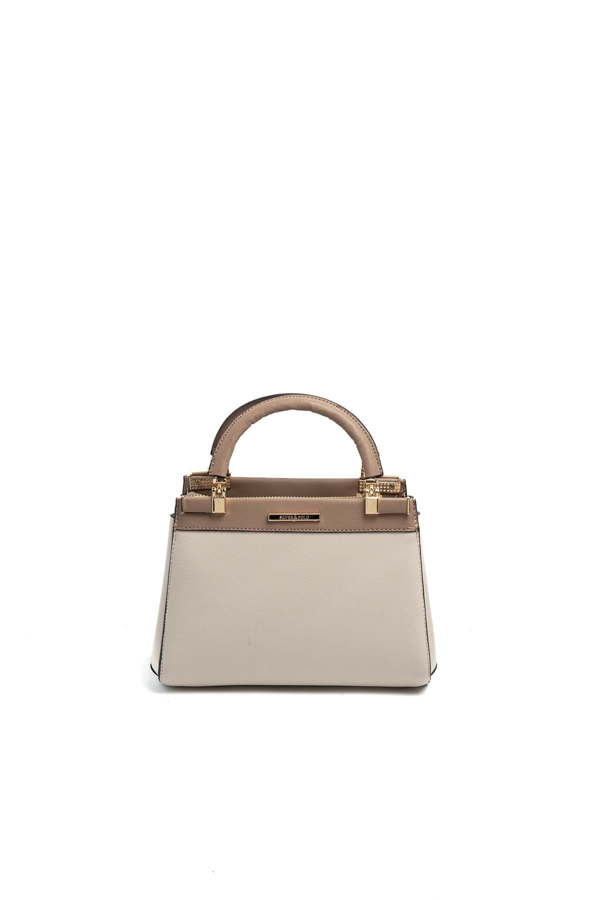Silver & Polo SP1193 Kadın El Çantası Düz Bej-Latte
