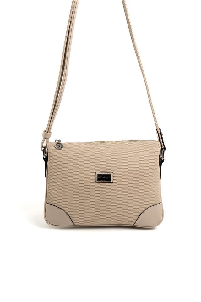 Silver & Polo SP784 Kadın Çapraz Çanta Petek Bej-A.Taba