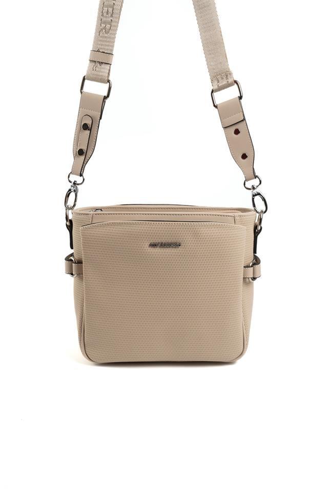 Silver & Polo SP884 Kadın Çapraz Çanta Petek Bej-A.Taba