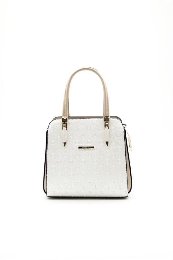 Silver & Polo SP1136 Kadın El Çantası Logolu Sedef-S.Nut