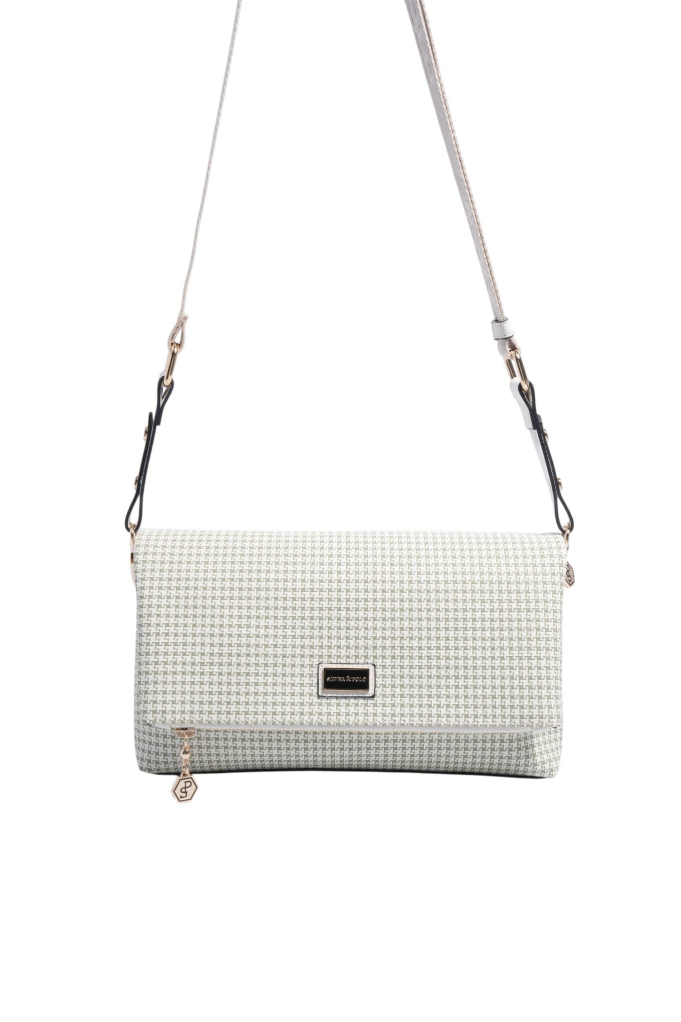 Silver & Polo SP1278 Kadın Çapraz Çanta King Desen Yeşil-Kemik