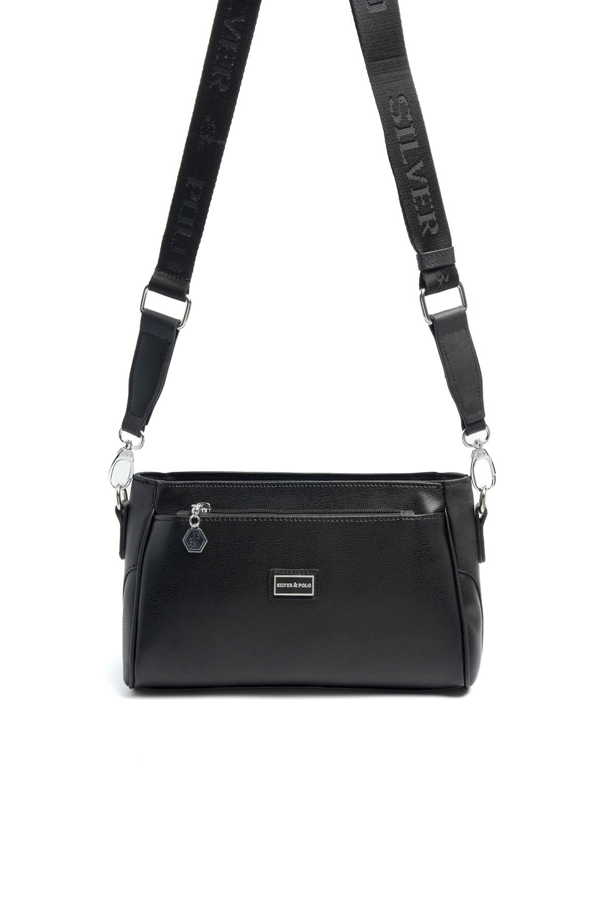Silver & Polo SP1273 Kadın Çapraz Çanta Düz Siyah-Siyah