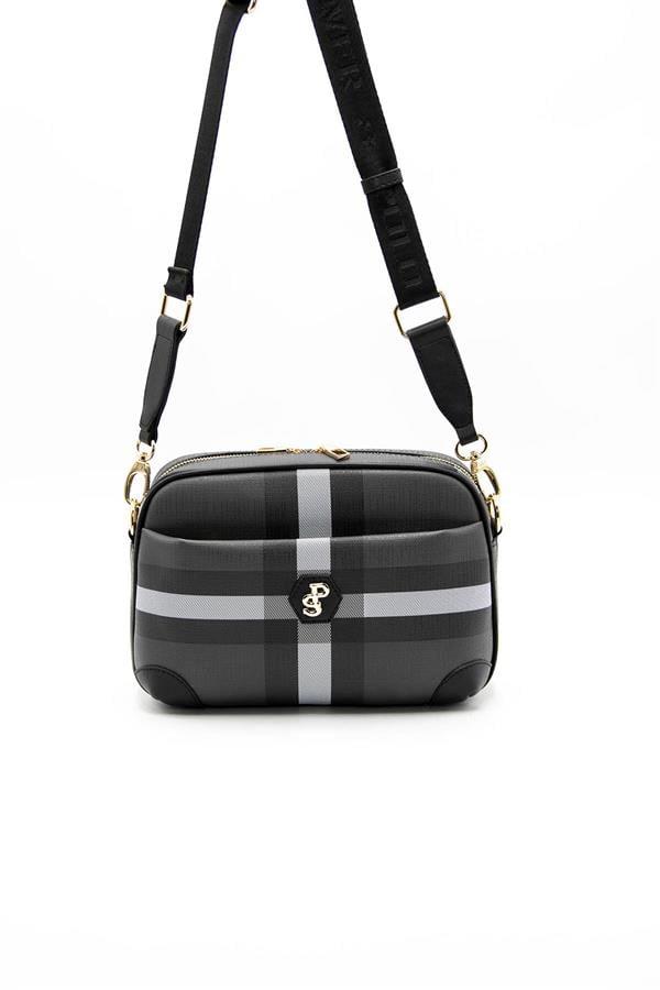 Silver & Polo SP1094 Kadın Çapraz Çanta Ekose Siyah