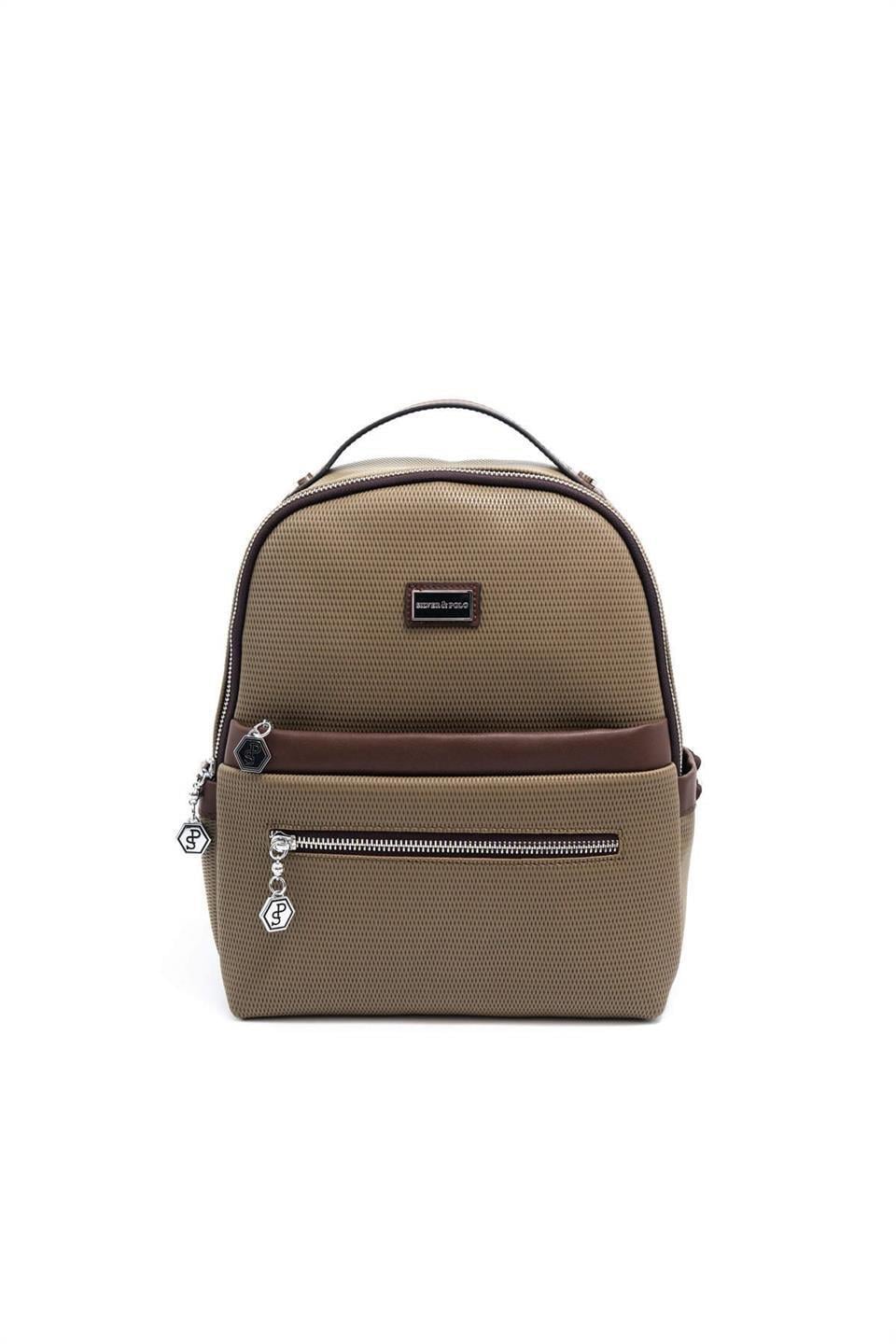 Silver & Polo SP1061 Kadın Sırt Çantası Petek L.Haki-Kahve