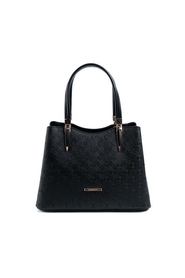 Silver & Polo SP1205 Kadın El Çantası Logolu Siyah-Siyah