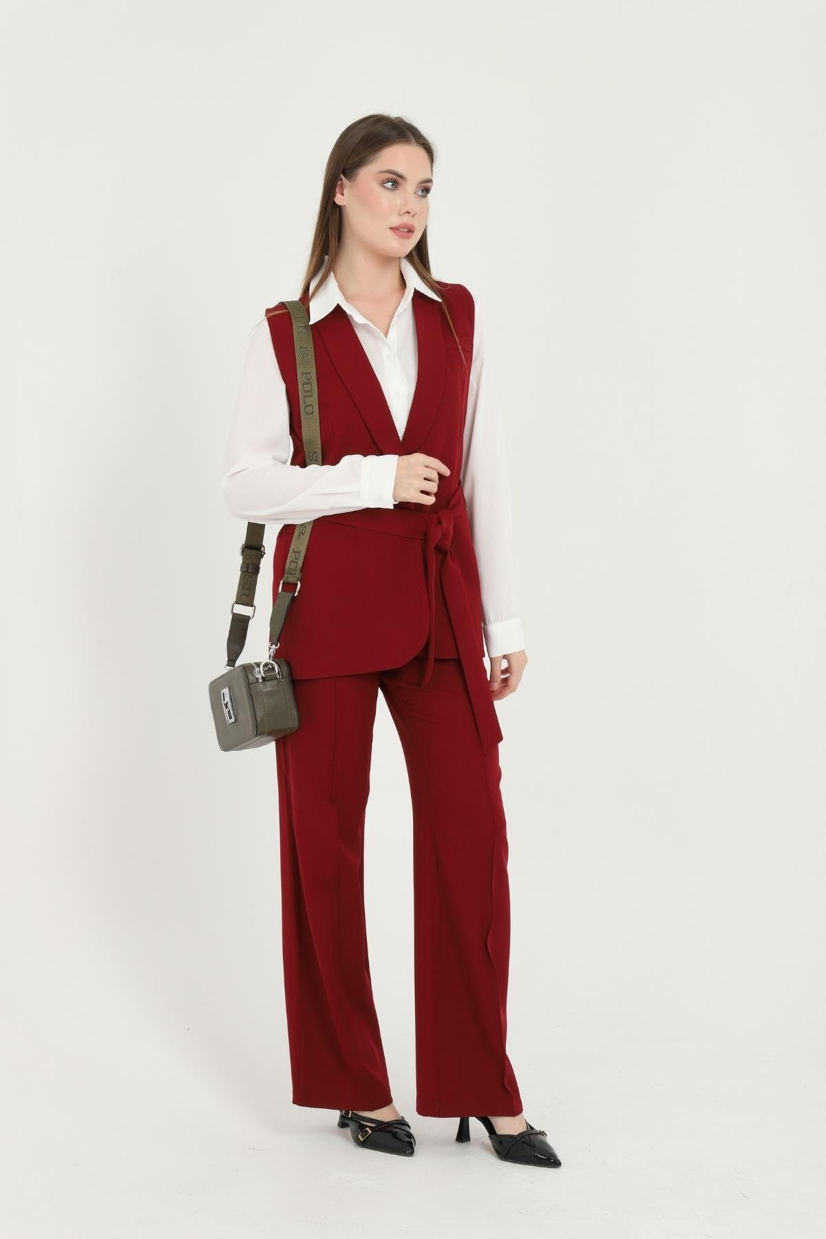 Silver & Polo SP1078 Kadın Çapraz Çanta Düz Zeytuni